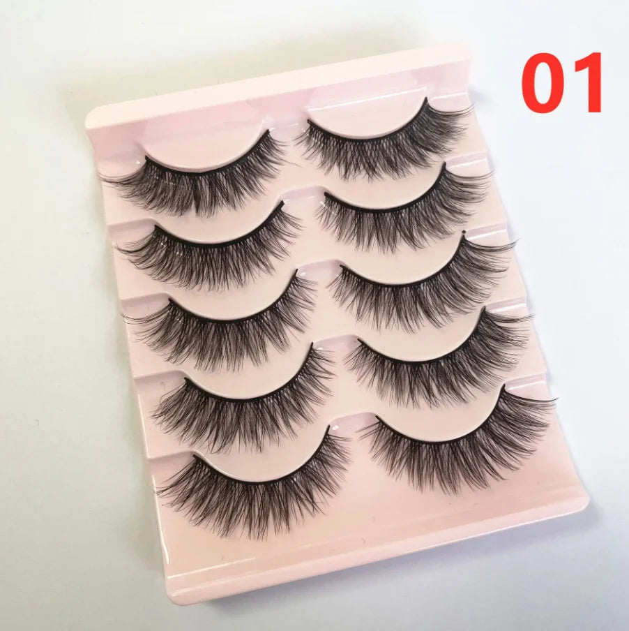 5Pairs 3D Eyelashes Natural Long