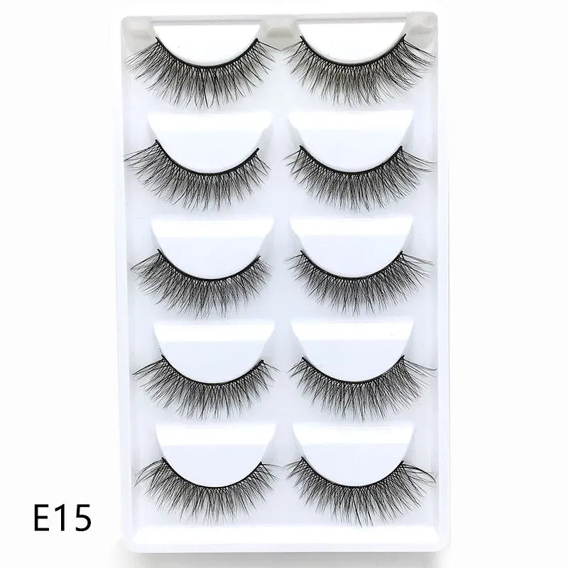 5Pairs 3D Eyelashes Natural Long