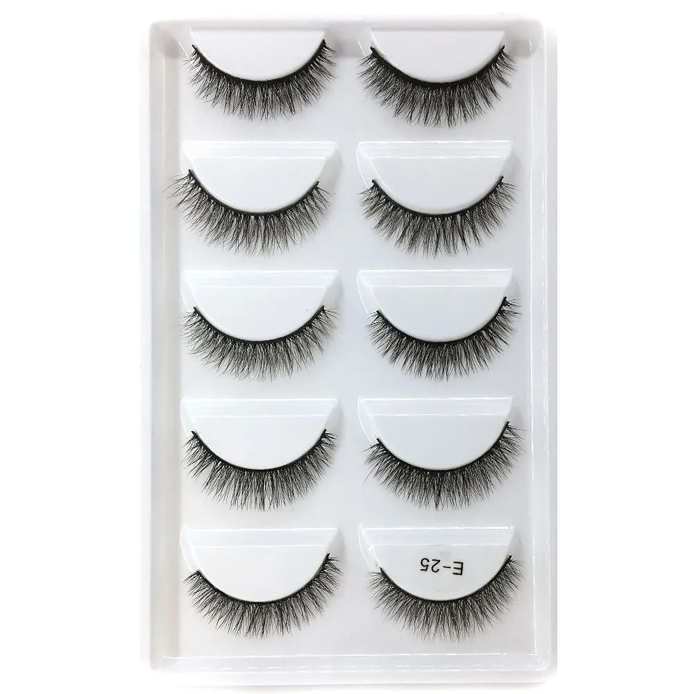 5Pairs 3D Eyelashes Natural Long