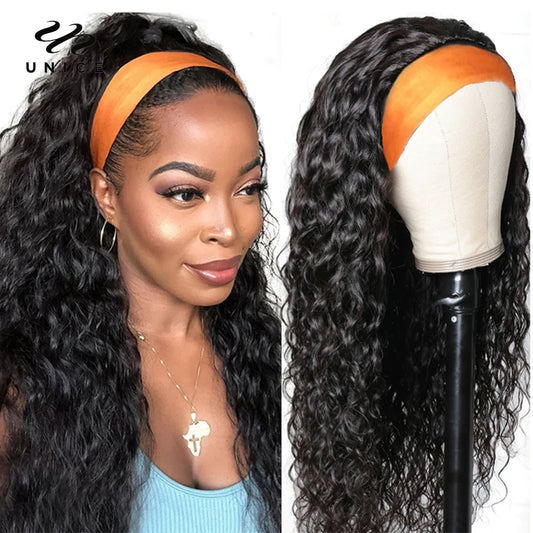 Headband Water Wave Human Hair Wigs