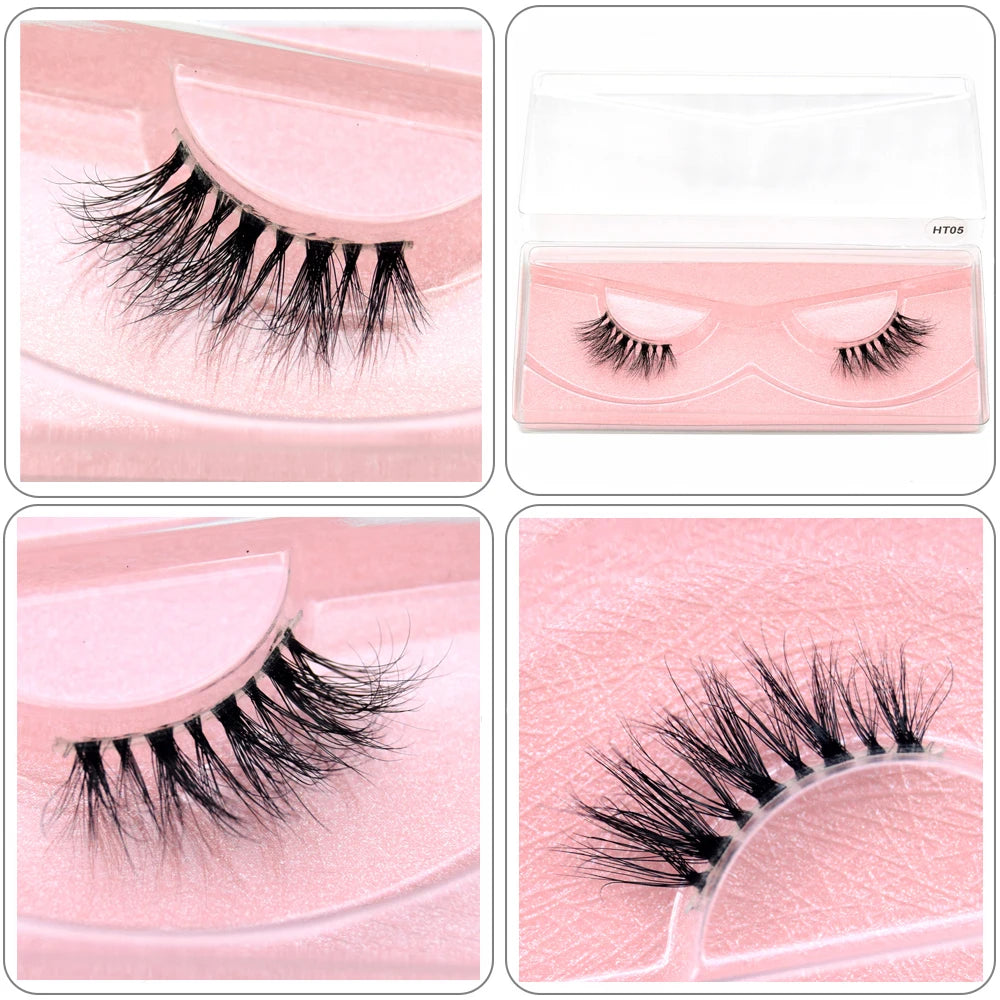 Mink Eyelashes Clear Band Eye Lashes Crisscross Transparent