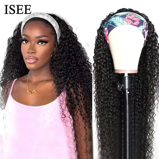 Kinky Curly Headband Wig Brazilian Human Hair Wig