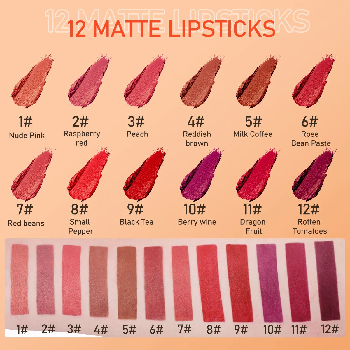 Lipstick Moisturizer Lips Smooth Lip Stick Long Lasting Charming 12 Colors