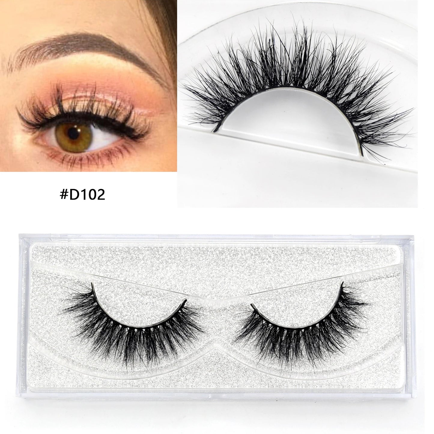 Mink Eyelashes Clear Band Eye Lashes Crisscross Transparent