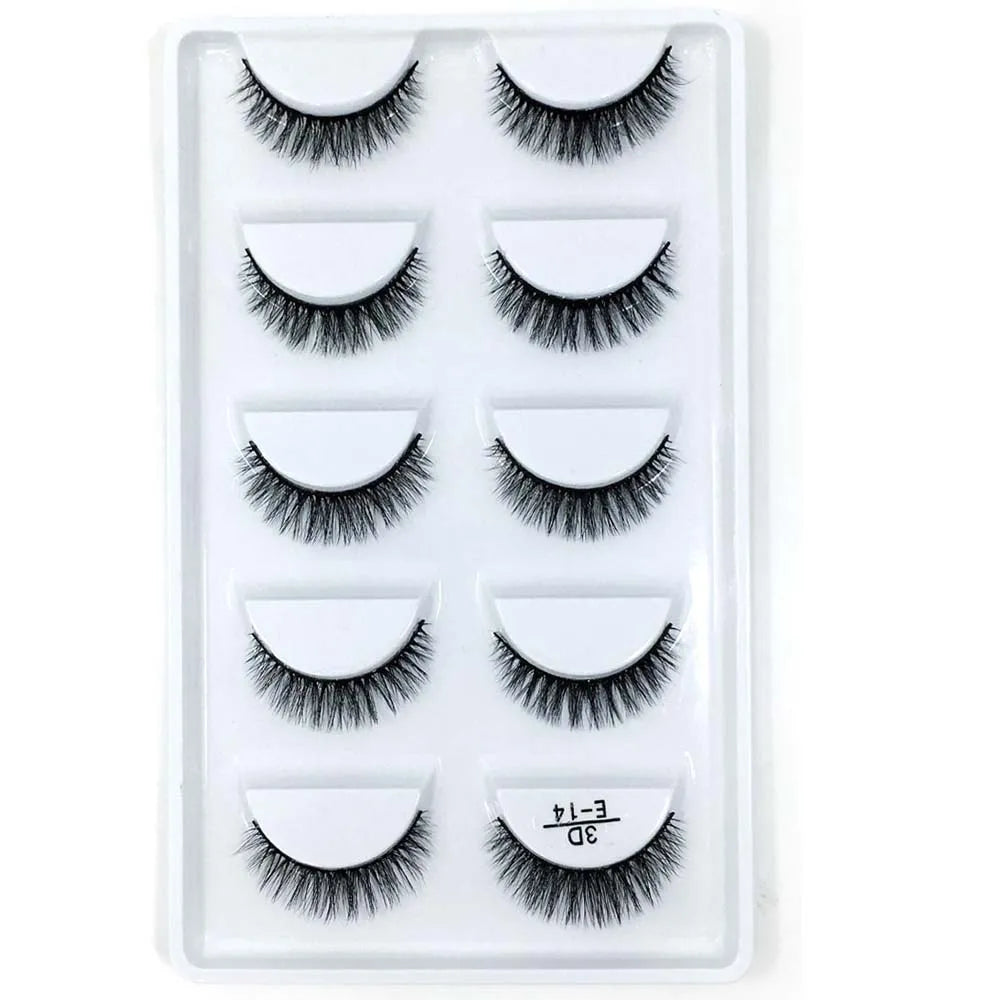 5Pairs 3D Eyelashes Natural Long