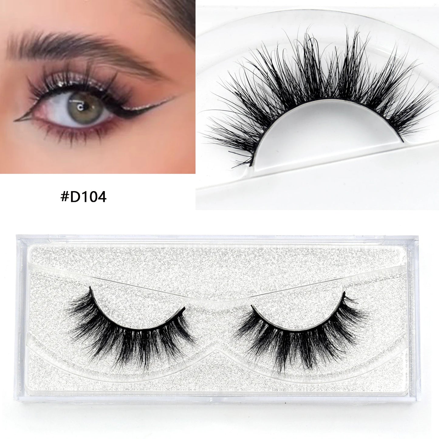 Mink Eyelashes Clear Band Eye Lashes Crisscross Transparent