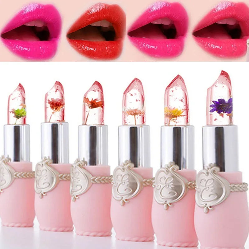 Moisturizer Jelly Flower Lip Gloss Lipstick Temperature Color