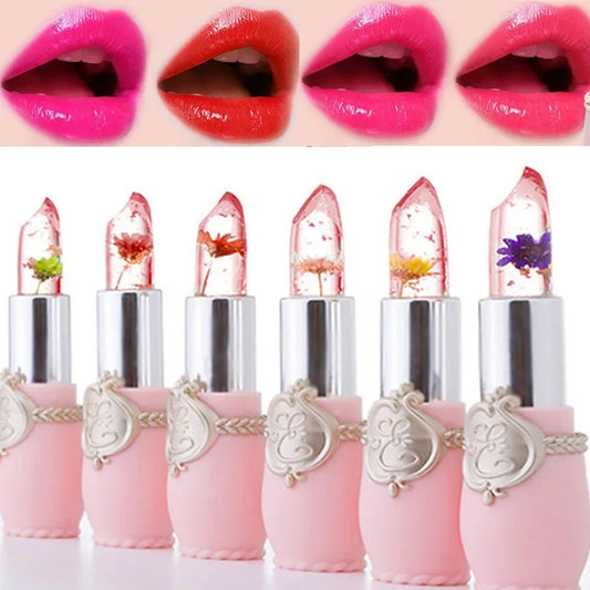 Moisturizer Jelly Flower Lip Gloss Lipstick Temperature Color