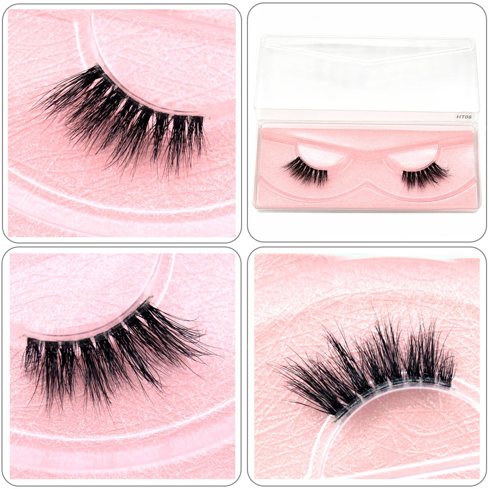 Mink Eyelashes Clear Band Eye Lashes Crisscross Transparent