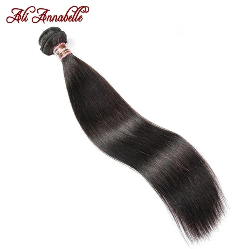 ALI ANNABELLE Straight Hair Bundles Human Hair Bundles 30 28 26 Inch 1 3 4 Bundles Deals Natural Brazilian Hair Weave Bundles