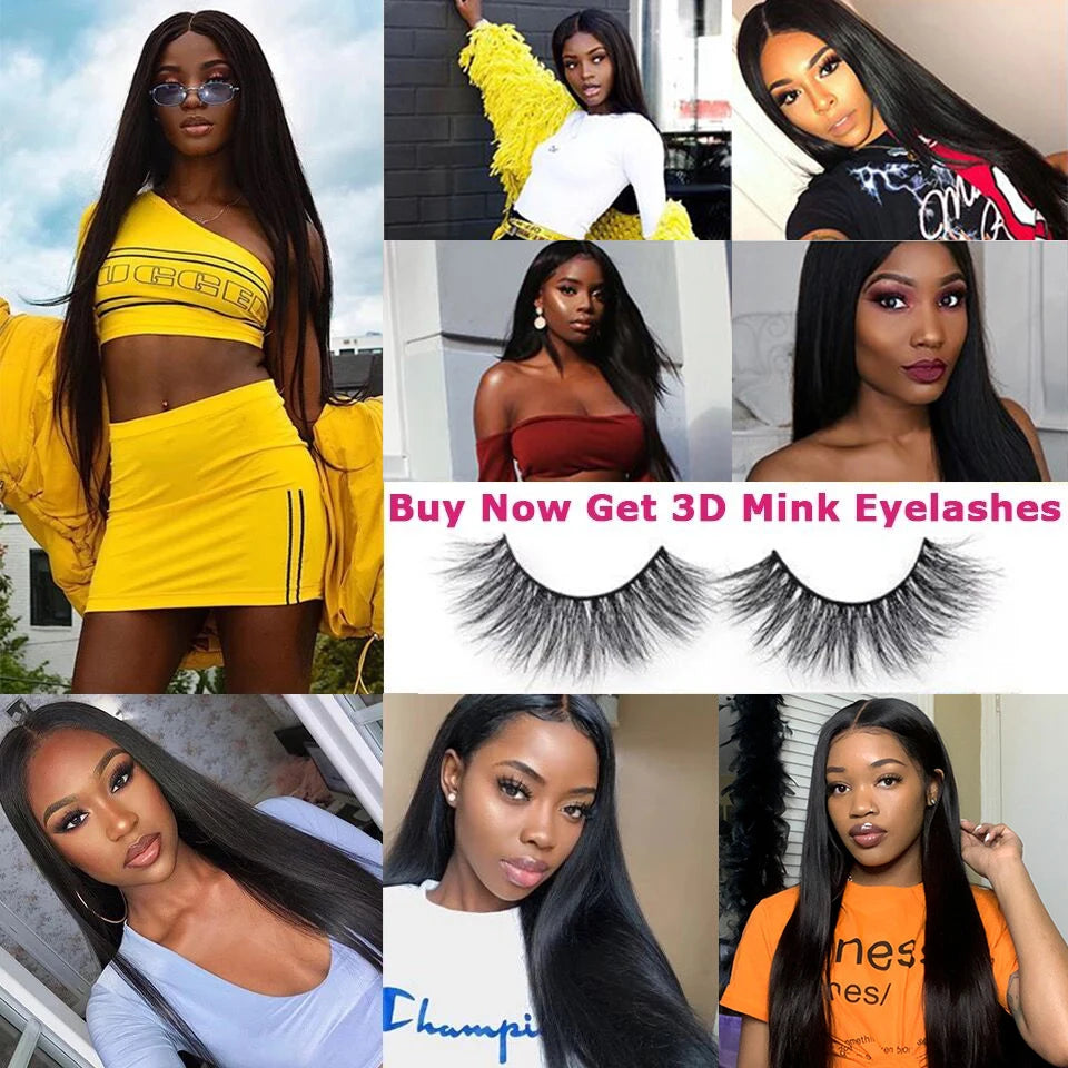 ALI ANNABELLE Straight Hair Bundles Human Hair Bundles 30 28 26 Inch 1 3 4 Bundles Deals Natural Brazilian Hair Weave Bundles